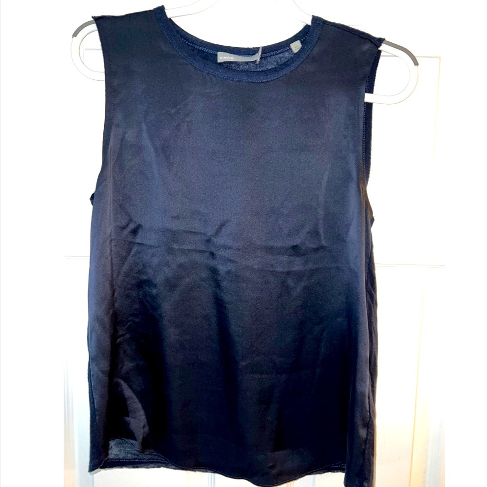 Vince Satin/Cotton Blended Tank